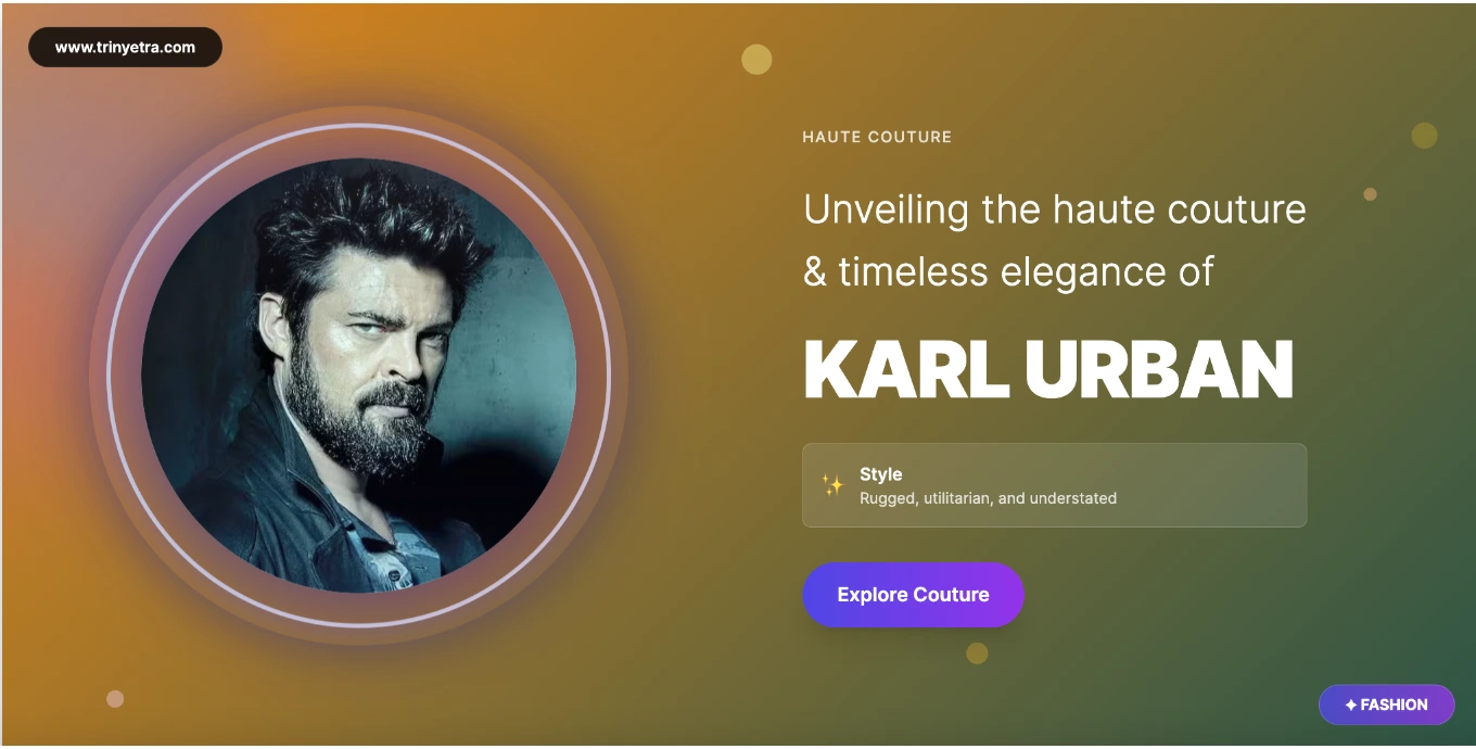 Karl Urban Fashion Style Photo