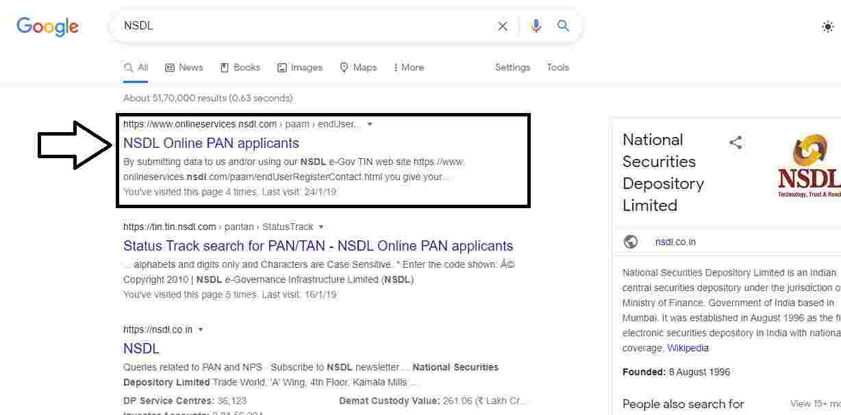 Click On "NSDL Online PAN Applicants”.  - Pan Card: How To Apply For Pan Card | Step2