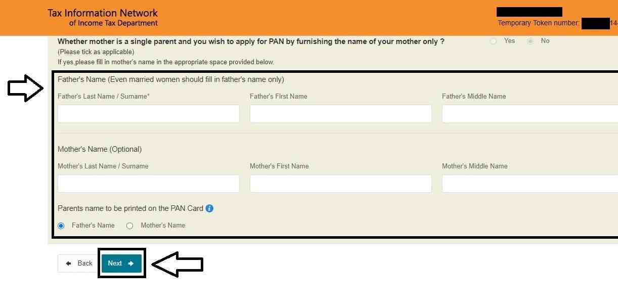 Provide Parental Details Section - How to change name on pan card online in few steps[100% Working] | Step10
