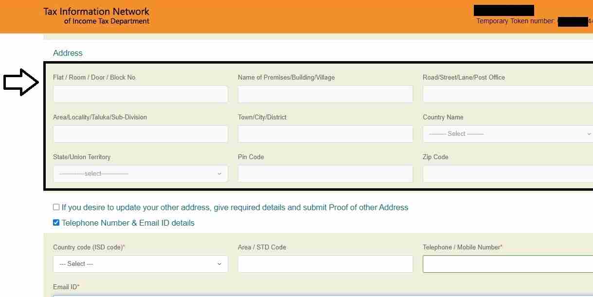 Provide Address Details - How to change name on pan card online in few steps[100% Working] | Step11