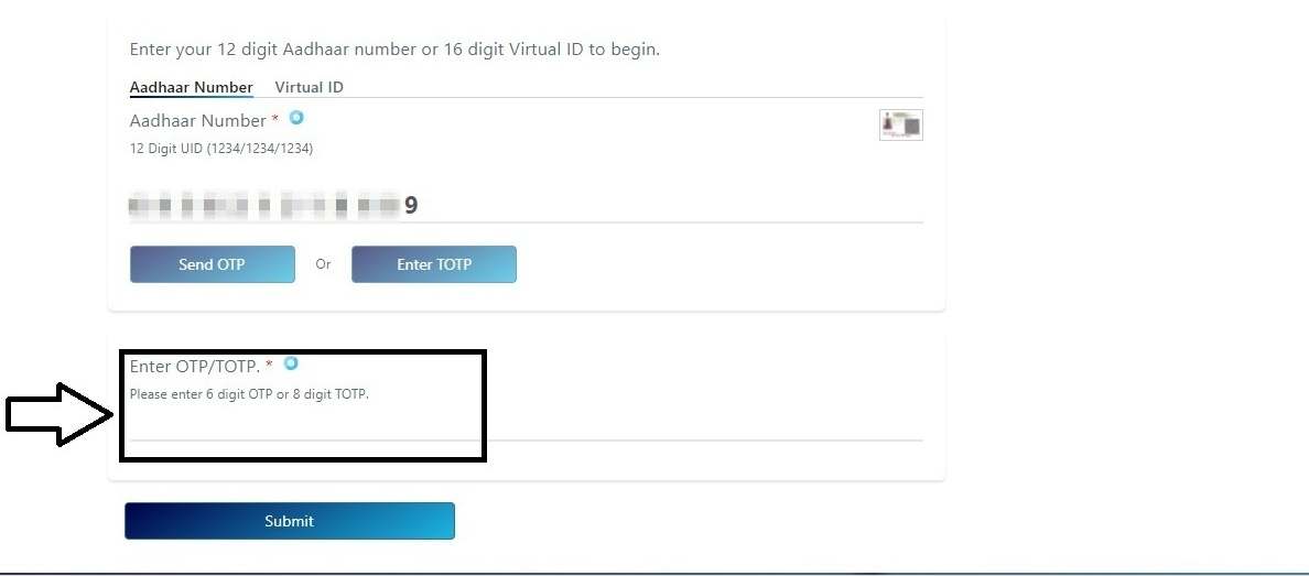 Enter "OTP" - Aadhar Card: How To Check Aadhaar Linked To Bank Account | Step8